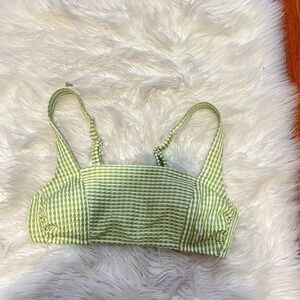 Green Gingham Bikini Top